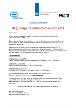 Regiodagen Gemeentefinanciën 2014