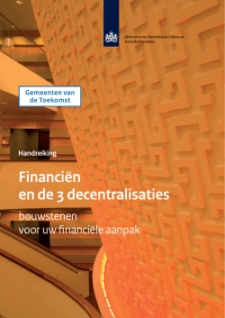 Handreiking Financi&euml;n en de 3 decentralisaties