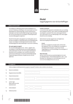 Model opgaaf gegevens voor de loonheffingen