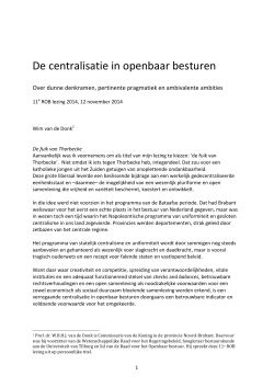De centralisatie in openbaar besturen - Rob-Rfv