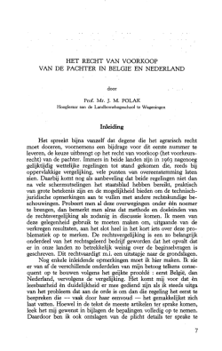 Het recht van voorkoop van de pachter in Belgi&euml; en Nederland