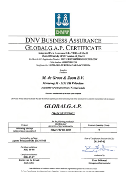 GLOBALG.A.P. CERTIFICATE