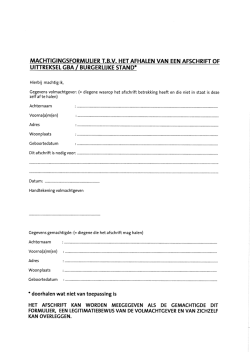 machtigingsformulier tbv het afhalen van een afschrift qf uittreksel