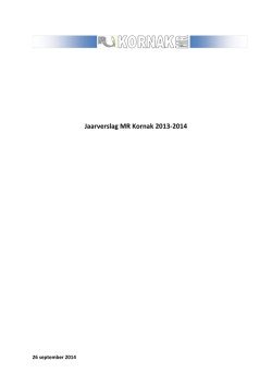 Jaarverslag MR Kornak 2013-2014