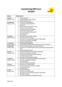 Jaarplanning MR 2013-2014