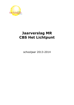 Jaarverslag MR CBS Het Lichtpunt