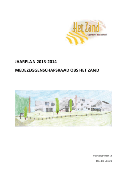 JAARPLAN MR OBS Het Zand 2013-2014
