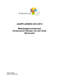 Jaarplanning MR 2014-2015 - OBS Adriaan van den Ende