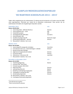 Jaarplan MR 2014-2015