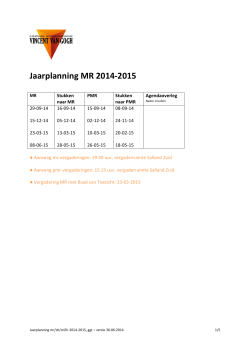Jaarplanning MR 2014-2015