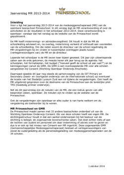 Jaarverslag MR 2013-2014
