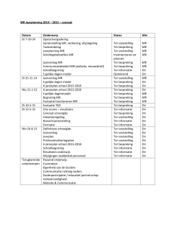 MR Jaarplanning 2014 – 2015 – concept Datum