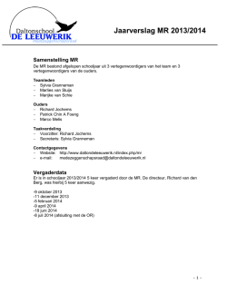 Jaarverslag MR 2013/2014
