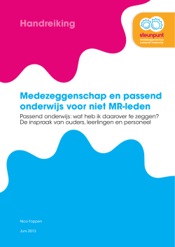 Handreiking_Medezeggenschap en passend onderwijs voor niet