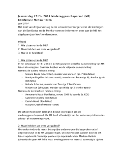 Jaarverslag 2013- 2014 Medezeggenschapsraad (MR) Bonifatius