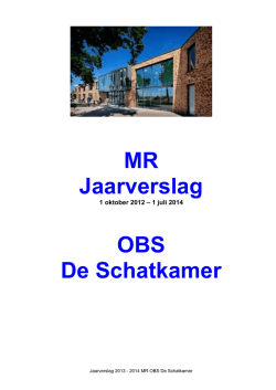 jaarverslag MR 2013 - 2014