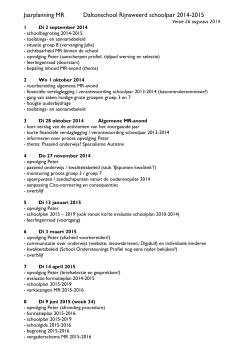 Jaarplanning MR Daltonschool Rijnsweerd schooljaar 2014-2015