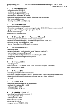 Jaarplanning MR Daltonschool Rijnsweerd schooljaar 2014-2015