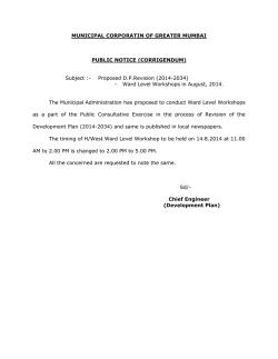 CORRIGENDUM - The Municipal Corporation of Greater Mumbai