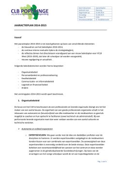 JAARACTIEPLAN 2014-2015
