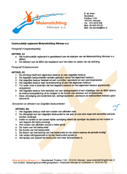 Huishoudelijk Reglement - Molenstichting Alkmaar