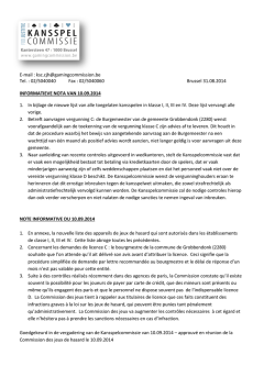 Informatieve nota 10 september 2014