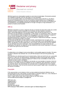 Disclaimer and privacy Discreet en correct