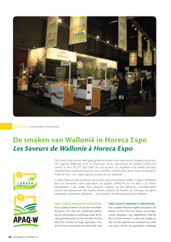 De smaken van Wallonië in Horeca Expo - Apaq-W