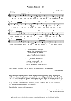Greensleeves (1) - Vrijeschoolliederen