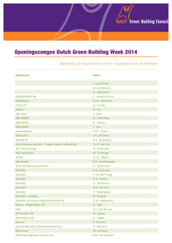 Openingsconges Dutch Green Building Week 2014