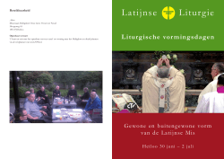 Tridentijnse oefendagen 2014 - Vereniging voor Latijnse Liturgie