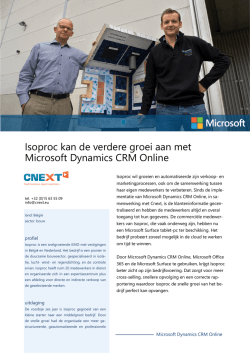 Isoproc kan de verdere groei aan met Microsoft Dynamics