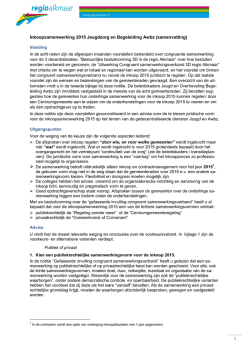 Inkoopsamenwerking 2015 Jeugdzorg en Begeleiding Awbz