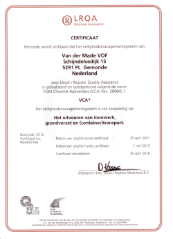 VCA* gecertificeerd