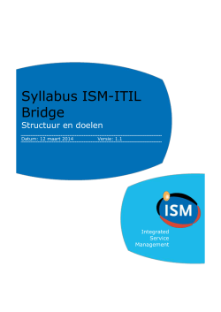 Syllabus ISM-ITIL Bridge