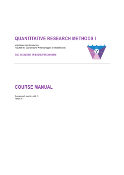 quantitative research methods i course manual