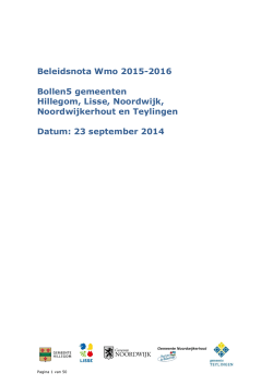 Beleidsnota Wmo 2015-2016