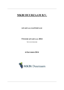 Rapport 2e kwartaal 2014