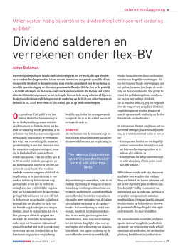 Dividend salderen en verrekenen onder flex-BV