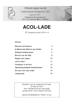 Januari 2014 - Leiderdorpse Bridgeclub