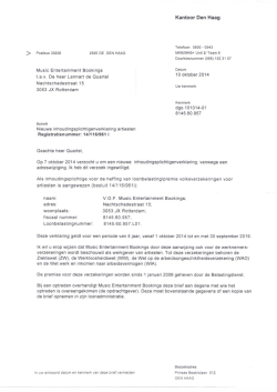 Inhoudingsplichtigenverklaring Artiesten