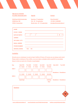 Sign up as a volunteer for Unfair Amsterdam 2014 Stichting