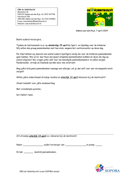 Dit strookje uiterlijk 14 april a.s. inleveren bij de leerkracht.