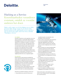 Hacking as a Service Kwetsbaarheden - Deloitte