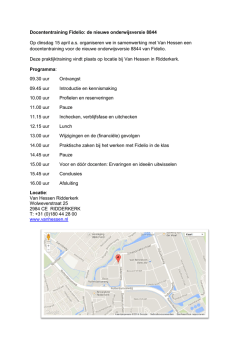 Docententraining Fidelio: de nieuwe