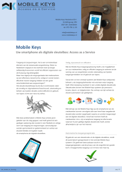 Mobile Keys - Uw smartphone als digitale sleutelbos: Access as a