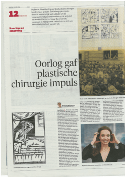 HD13062014 Oorlog gaf plastische chirurgie impuls