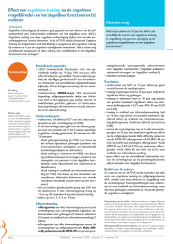 Effect van cognitieve training op de cognitieve