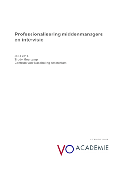 Onderzoek professionalisering middenmanagers