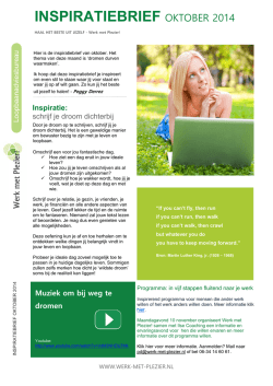 INSPIRATIEBRIEF OKTOBER 2014